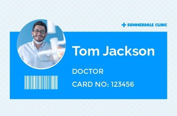 蓝色诊所医生身份证 工作牌