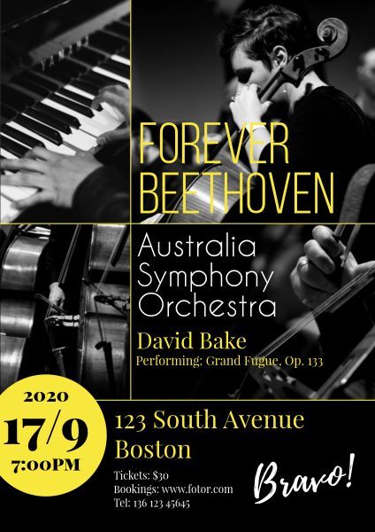 concert, recitals, instruments, ForeverBeethoven Poster Template