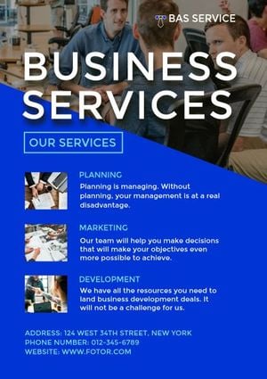 company, office, services, Blue Business Management Service Poster Template