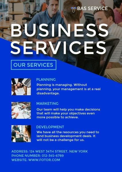 Blue Business Management Service Poster