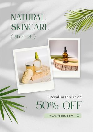 Green Organic Skincare Summer Sale Poster