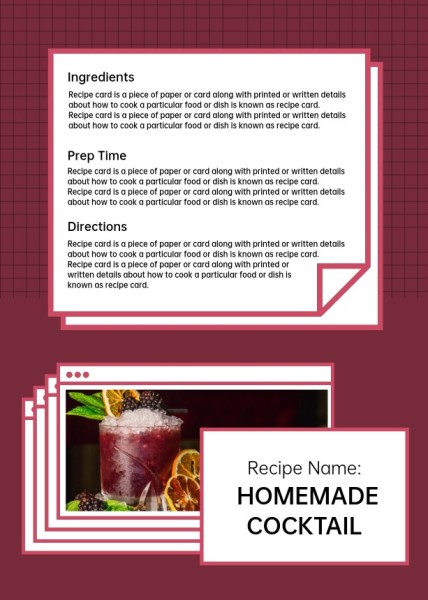 Red Food Veggie Cocktail Recipe Recipe Card