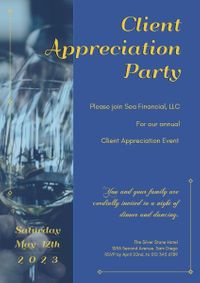 invitation, company, commercial, Official Client Appreciation Party Poster Template