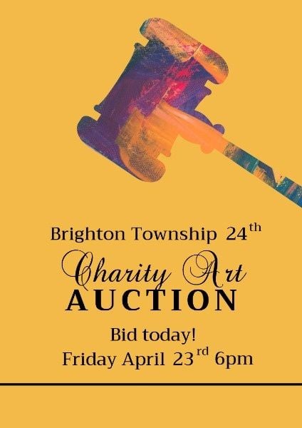 Yellow Charity Art Auction Poster