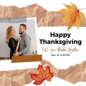 thank you, blessing, love, Gratitude Happy Thanksgiving Social Media Instagram Post Template