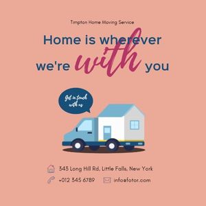 home, delivery, life, House Moving Service Instagram Post Template