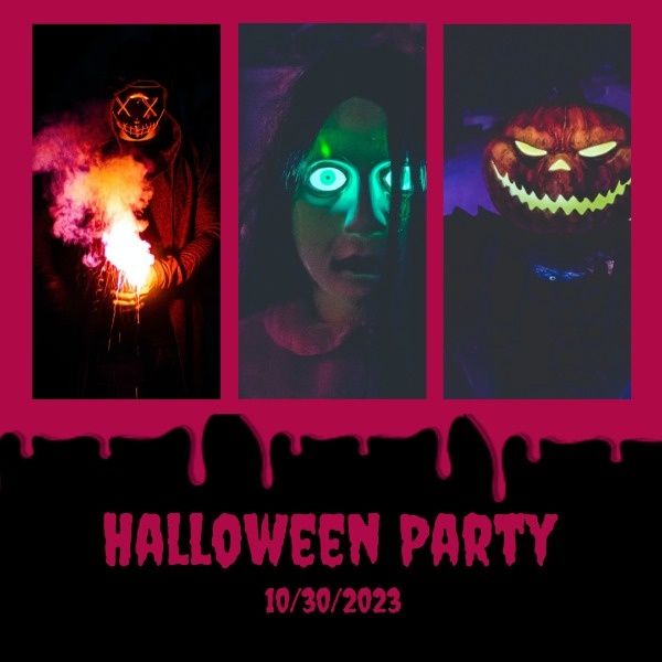 holiday, festival, celebration, Red Halloween Party Instagram Post Template