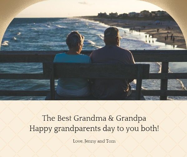 wishes, grandparents, greeting card, Happy Grandparent Day Wish Facebook Post Template