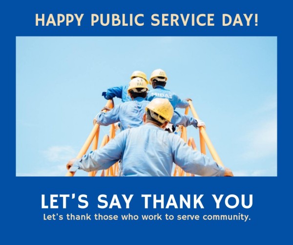 Blue Public Service Day Facebook Post