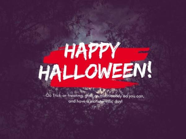 Red And Black Halloween Card