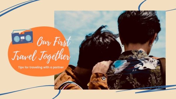 social media, love, couple, Brown Our First Travel Together Youtube Thumbnail Template