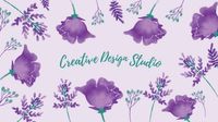 芸術紫の花のバナー YouTubeチャンネルアート