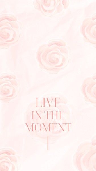 柔らかいピンクのイラストの花の引用テキスト スマホ壁紙