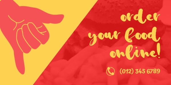 Red And Yellow Food Ordering Service Twitter Post