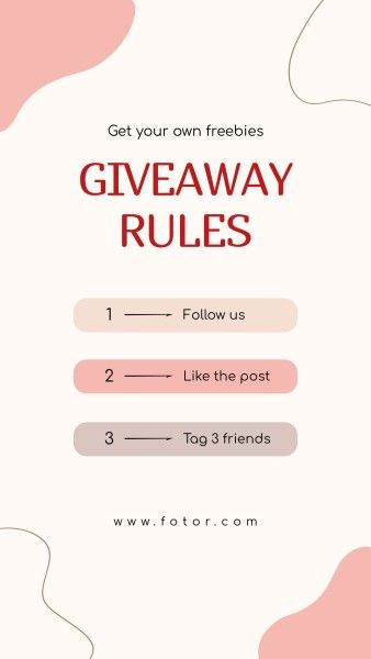 social media, branding, fashion, Pink Giveaway Rules Freebies Instagram Story Template