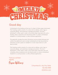 festive, greeting, santa, Red Christmas Holiday Letter Letterhead Template