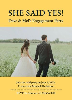 party, engaged, married, Wedding  Announcement Template