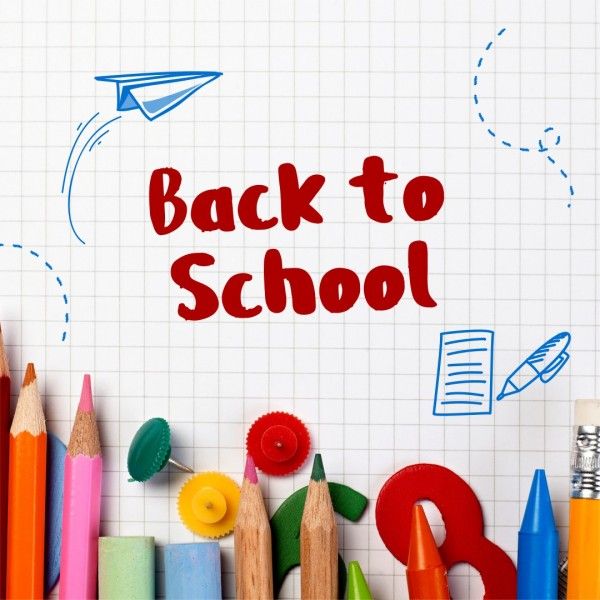 study, education, stationery, Happy Welcome Back To School Instagram Post Template