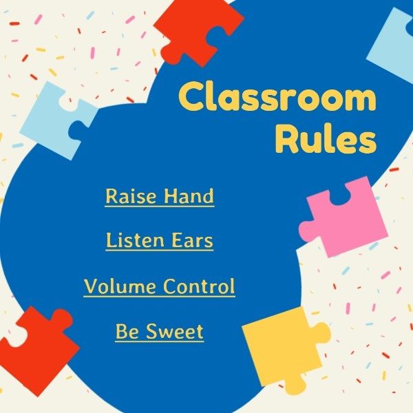 school, education, guidance, Classroom Rules  Instagram Post Template