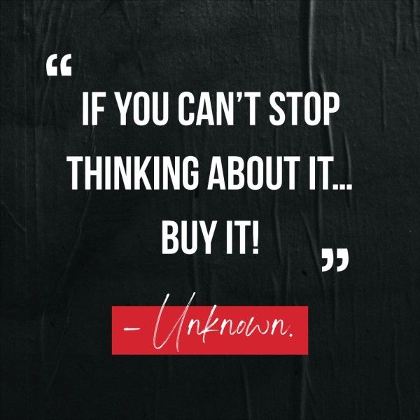Black Buying Shopping Quote Instagram Post