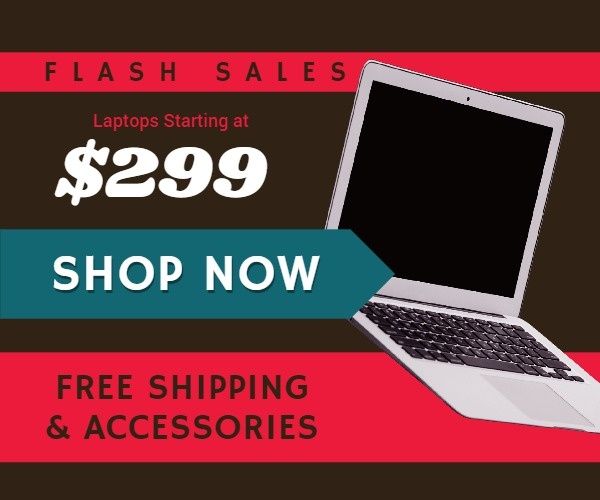 computer, sale, shopping, Laptop Promotion Medium Rectangle Template