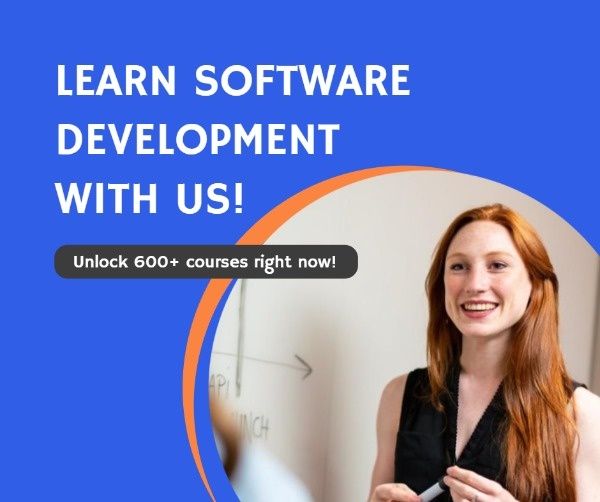 education, institute, education institute, Learn Software Development With Fotor   Facebook Post Template