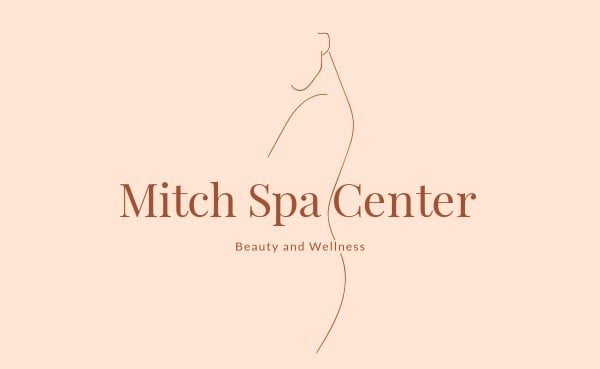 Pink Minimal Line Art Illustration Spa Center