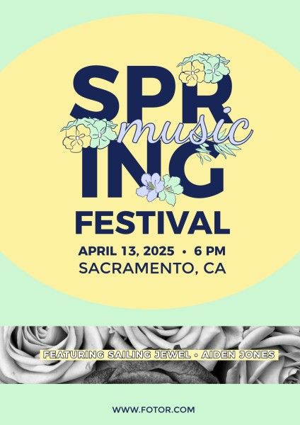 music, life, lifestyle, Fresh Spring Festival Poster Template