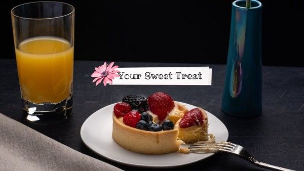 cake, dessert, dish, Black Your Sweet Treat Youtube Channel Art Template