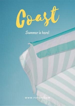 summer, greeting, holiday, Blue Coast Poster Template