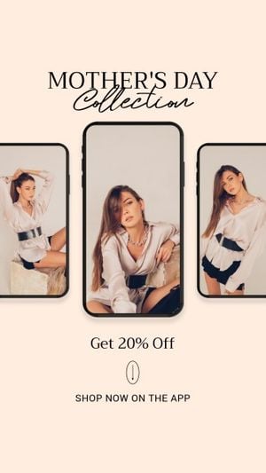 mothers day, mother day, promotion, Black Beige Fashion Mother's Day Sale Instagram Story Template