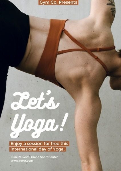 瑜伽班促销 英文海报