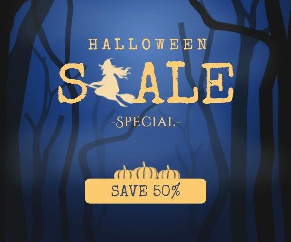 sales, promotion, festival, Halloween Marketing Sale Banner Ads Medium Rectangle Template