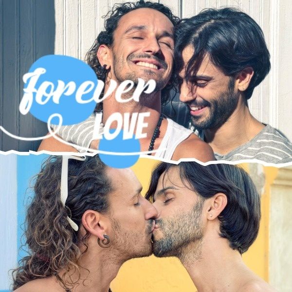 couple, lgbt, color, Forever Love Collage Instagram Post Template