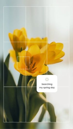 黄色の最小花の春の写真のコラージュ Instagram Story