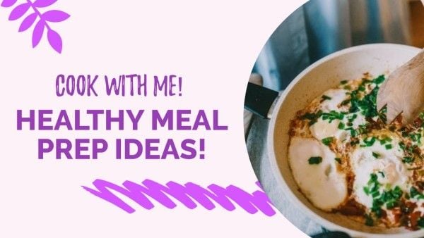 food, skill, life, Purple Cook With Me Youtube Thumbnail Template