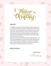 holiday, festive, greeting, Pink Christmas Letterhead Template