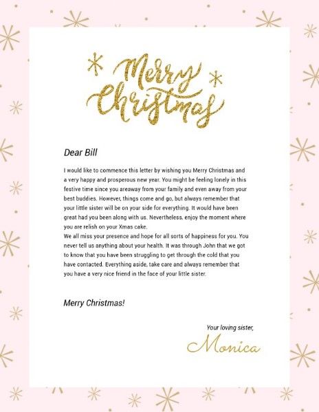 holiday, festive, greeting, Pink Christmas Letterhead Template