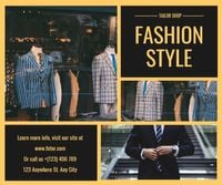 clothes, gentleman, clothing, Yellow And Black Fashion Style Mens Tailor Shop Facebook Post Template