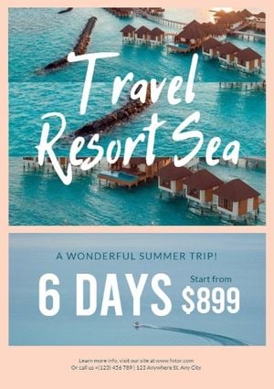 sale, marketing, business, Travel Resort Sea Flyer Template