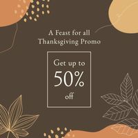 thank you, grateful, gratitude, Brown Thanksgiving Sale Promotion Social Media Instagram Post Template