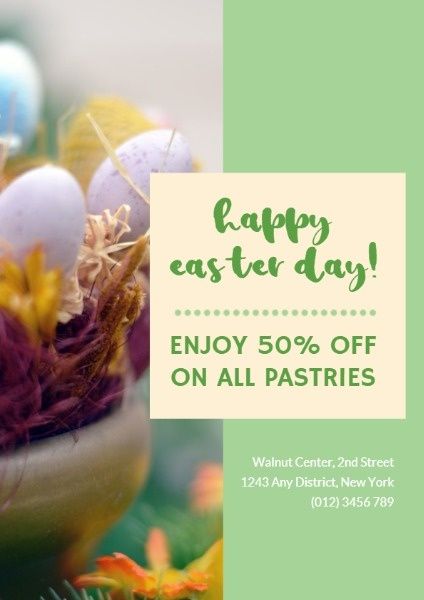 promotion, food, bread, Easter Day Sale Flyer Template
