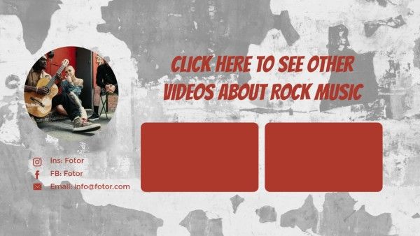 cover, videos, youtube end screen, Gray Rock Music Youtube Thumbnail Template