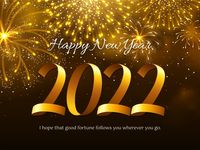 2022, festival, illustration, Gold Happy New Year Card Template