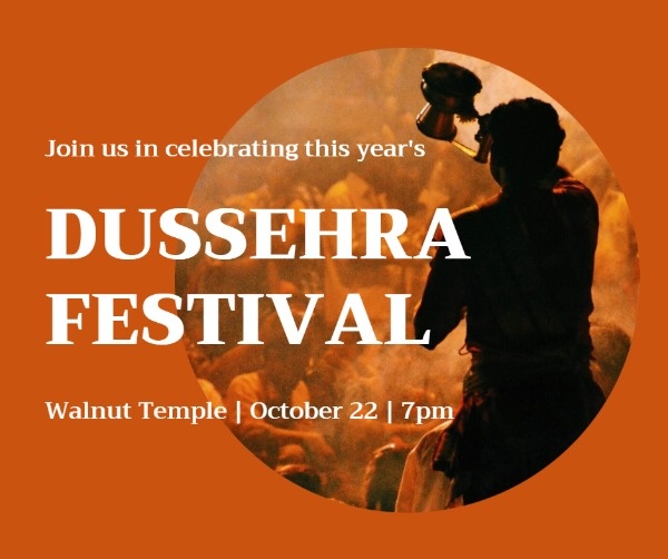 Orange Dussehra Festival Indian Celebration Facebook Post