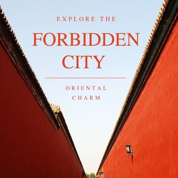 social media, forbidden city, travel agency, Travel Explore  Instagram Post Template