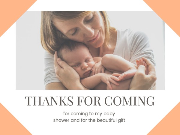 White Baby Shower Welcome Card