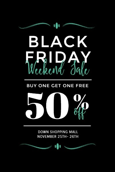 Black Friday Weekend Sale Pinterest Post