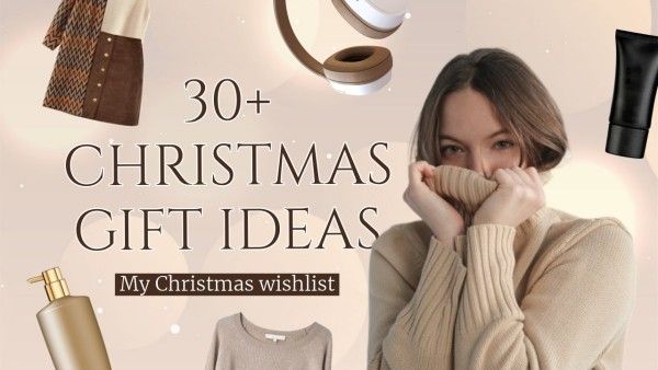xmas, holiday, holiday gift, Minimal Christmas Gift Ideas Youtube Thumbnail Template