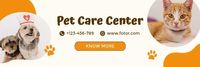 橙色抽象宠物护理中心广告 英文邮件版头